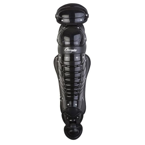 Perfectpitch Baseball/Softball Protective Gear, 16.5 in. Pro Adult Double Knee Shinguard, Black PE715925 - main